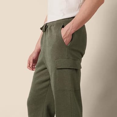 Amazon Essentials Men's Cargo Fleece Sweatpant with Open Hem, Olive Heather, Medium - Image 4