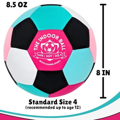 Revive Wonder The Indoor Ball | Soft & Safe Indoor Soccer Ball, Size 4 | Essential Soft Ball for Silent Dribble, Juggling, Training | Fun Silent Soccer for Girls Boys | Pinkwave - Image 2