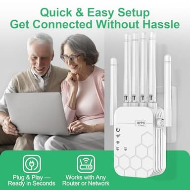 WiFi Extender Signal Booster for Home, AC1900Mbps Dual Band, Covers up to 12880 sq.ft & 105 Devices, New 6X Faster Wireless WiFi Repeater with Ethernet Port, WiFi Booster Compatible with All Routers - Image 6
