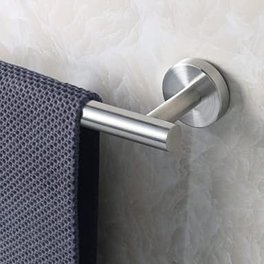 NearMoon Bath Towel Bar, Thicken Stainless Steel Shower Towel Rack Holder Wall Mounted for Bathroom, 24-lnch Overall Length-21-lnch Usable Hanging Space (1 Pack, Brushed Nickel) - Image 7