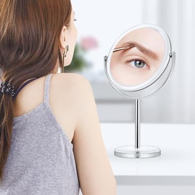 MIYADIVA 20X Magnifying Makeup Mirror,Double Sided 1X & 20X Magnifying Mirror with Stand,Tabletop Magnified Vanity Mirror with 360°Rotation for Bathroom or Bedroom 7.8 Inch - Image 5