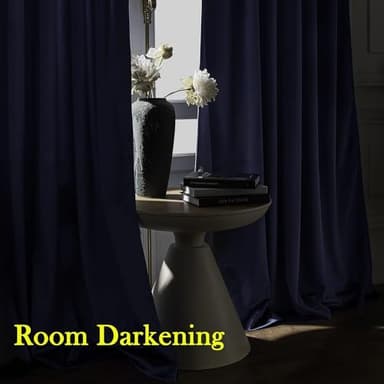 Timeper Navy Blue Pleat Back Tab Velvet Curtains W42 x L96 inches 2 Panels, Blackout Solid Home Decor Curtains for Bedroom Living Dining Room Thermal Insulated Luxury Super Soft Window Drapes - Image 5