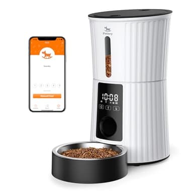 Petory Automatic Cat Feeders Wi-Fi - 4L Dry Food Dispenser for Cats and Dogs 10 Meals per Day Smart Pet Feeder with Desiccant Bag Dual Power Supply 10S Voice Recorder - Image 1