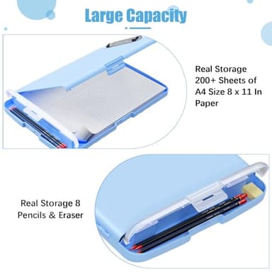 Hongri Clipboard with Storage with Pen Holder, Folder Nursing Clip Board 8.5 x 11 Foilo-Side Opening, High Capacity, Light Weight for Teachers, Classroom. Size 14 x 9.6 x 1.2 in(Blue) - Image 5