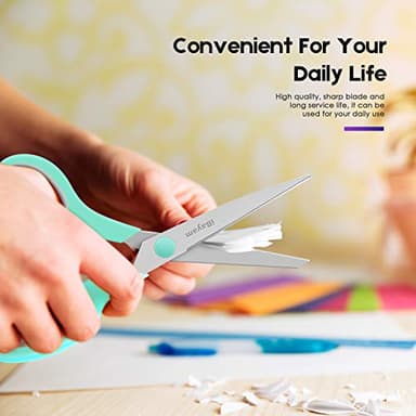 Scissors, iBayam 8" All Purpose Scissors Bulk 3-Pack, Ultra Sharp 2.5mm Thick Blade Shears Comfort-Grip for Office Desk Accessories Sewing Fabric Home Craft Teacher School Supplies, Right/Left Handed - Image 7