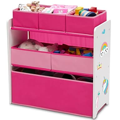 Delta Children Design and Store 6 Bin Toy Organizer, White/Pink - Image 8
