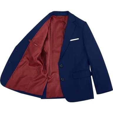 PACOROMANO Boy Suit Set Navy Extra Slim 7 Pcs Boys Formal Slim Suit Set Ring Bearer Outfit Boy Skinny - Image 6
