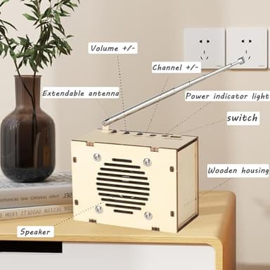 Science Kits for Kids Age 8-12 12-14, STEM Kits for Kids Age 8-10, STEM Toys Build Your Own FM Radio Kit, DIY Electronic Snap Circuits Projects Gifts for Teen Girls Boys 9 11 13 15 16+ (Classic Wood) - Image 5