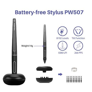 HUION KAMVAS Pro 16 Graphics Drawing Tablet with Screen Full-Laminated Graphics Monitor with Battery-Free Stylus Tilt 8192 Pen Pressure 6 Hot Keys Touch Bar - 15.6inch Graphic Tablet for PC/MAC/Linux - Image 6