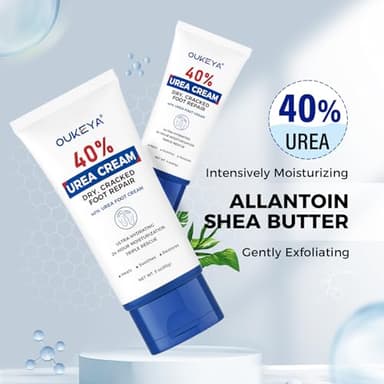 OUKEYA Urea Cream 40 Percent Tube 3 Oz, Foot & Hand Cream for Dry Cracked, 40 per Urea Lotion for Feet Maximum Strength - Image 5