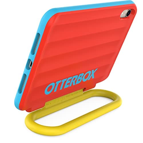 OtterBox Made for Kids Case for iPad mini (A17) and iPad mini (6th gen) - Hearts and Crafts (Red), Easy Installation and Removal, Grab and Go Handle, Easy Cleaning, Durable - Image 1