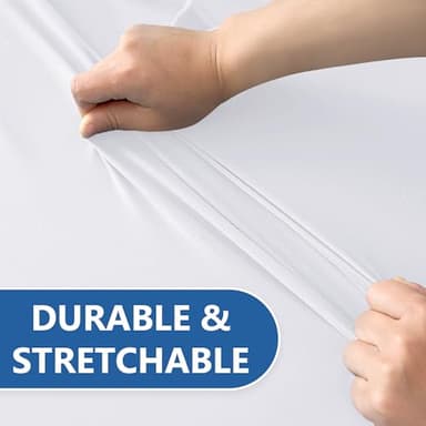 Enjoyidea Fitted Tablecloth for 8 Foot Rectangle Tables-6 Pack White Elastic Outdoor Picnic Table Cover-Spandex Stretch Folding Table Cloths 8ft for Camping Dining Room Patio Kitchen Banquet Party - Image 8