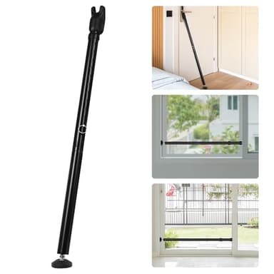 JSungo 2-in-1 Sliding Door Security Bar, Upgrade Doors Stoppers Security, Heavy-Duty Door Jammer Doors Stopper for Sliding Window, Adjustable Door Jammer for Home, Apartment, and Hotel, Black, 1 Pack - Image 1