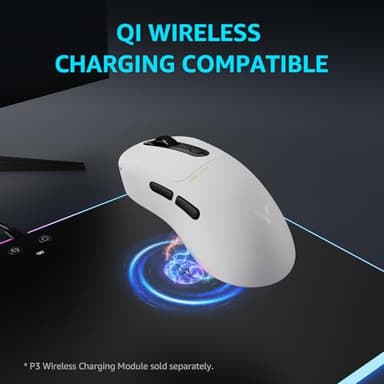 Rapoo VT3PRO MAX Wireless Gaming Mouse, 59g Superlight, 8KHz Polling, PAW 3950 Ultimate Optical Sensor, 30K Independent X/Y DPI, 1+8 Programmable Buttons, 200H Battery Life, Classic Shape, PC, White - Image 7