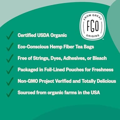 FGO Organic Spearmint Leaf Tea, 100 Count, Eco-Conscious Tea Bags, Caffeine Free, Resealable Bag, Packaging May Vary (Pack of 1) - Image 3