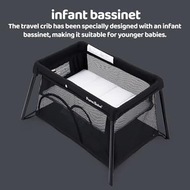Pamo Babe Travel Crib Lightweight Playpen Baby Playard with Bassinet Portable Mini Playard - Image 3