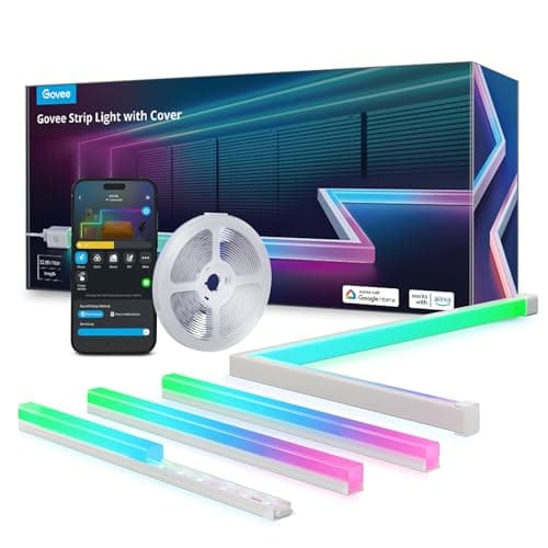Govee RGBIC LED Strip Lights 32.8ft with Covers, Smart Lights Work with Alexa and Google Assistant, LED Diffuser Channel with LED Lights for Bedroom, Skirting Lines, Studio, Cabinet - Image 1