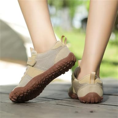KUBUA Kids Barefoot Shoes Boys Girls Sneakers Lightweight Comfortable Tennis Shoes for School Gym Athletic Hiking Beige 6 Big Kid - Image 8