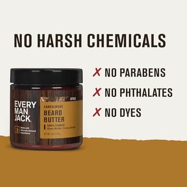 Every Man Jack Beard Butter- Subtle Sandalwood Fragrance - Hydrates and Styles Dry, Unruly Beards While Relieving Itch - Naturally Derived with Shea Butter and Coconut Oil - 4-ounce (2 Pack) - Image 6