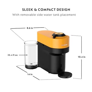 Nespresso Vertuo Pop+ Coffee and Espresso Machine by De'Longhi, Mango Yellow - Image 6