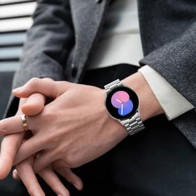 Anlinser No Gap Bands Compatible with Samsung Galaxy Watch 7/6/5/4/FE Band 44mm 40mm/Watch 6 Classic Band 47mm 43mm/Watch 5 Pro 45mm/Watch 4 Classic, 20mm Metal Strap for Women Men, Silver - Image 6