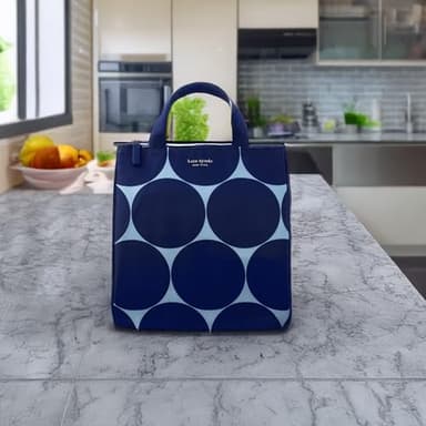 Kate Spade New York, Portable Soft Cooler Lunch Bag with Silver Insulated Interior Lining and Storage Pocket, Joy Dot - Image 7