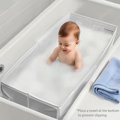Bella’s Friends Baby Collapsible Bathtub, Travel Bath Tub for Baby, Foldable and Portable, Easy Storage, Reinforced Structure, Lightweight, Travel Essentials for 6M-3Y Infant Toddler, Gray - Image 3
