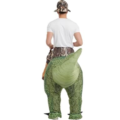One Casa Inflatable Costume Dinosaur Riding T Rex Air Blow up Funny Party Halloween Costume for Adult - Image 6