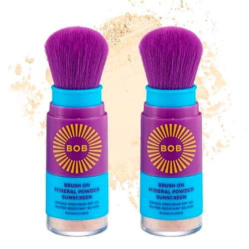 BOB KIDS SPF 30 Brush On Mineral Powder Sunscreen, Broad Spectrum Protection, Water Resistant 80 Mins, Fragrance Free, Easy to Apply for Kids & Babies, Mfg in USA, 2-Pack - Image 1