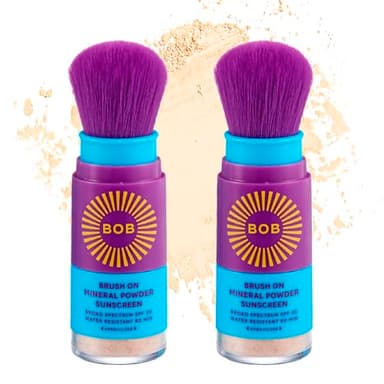 BOB KIDS SPF 30 Brush On Mineral Powder Sunscreen, Broad Spectrum Protection, Water Resistant 80 Mins, Fragrance Free, Easy to Apply for Kids & Babies, Mfg in USA, 2-Pack - Image 1