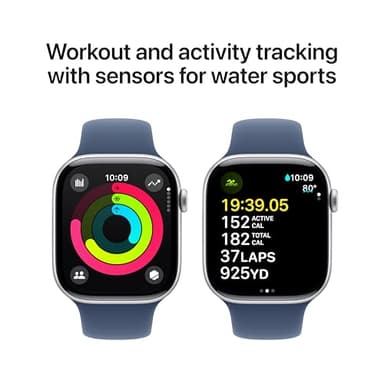 Apple Watch Series 10 [GPS + Cellular 46mm case] Smartwatch with Silver Aluminium Case with Denim Sport Band - S/M. Fitness Tracker, ECG App, Always-On Retina Display, Water Resistant - Image 5