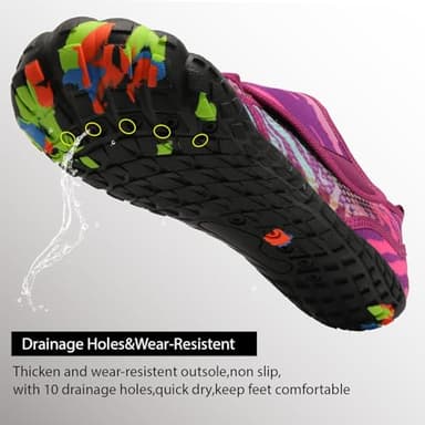 Womens and Mens Water Shoes Breathable Quick Dry Swim Pool Shoes Thicken Soles Barefoot Aqua Shoes for Beach Diving Hiking Water Sports 6.5 Women/4.5 Men - Image 4