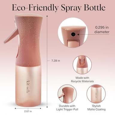 Kitsch Continuous Spray Bottle for Hair – Fine Mist Water Mister & Water Spray Bottle – Recycled Hair Spray Bottle – Spray Bottles for Cleaning, Styling, Plants & More – Terracotta, 150ml - Image 3