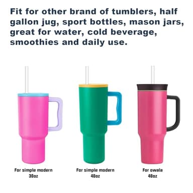 10 Pcs Replacement Straw for Stanley Cup 40 oz 30 oz 64 oz Tumbler, Dishwasher Safe Clear Reusable long Straws with Cleaning Brush for Stanley Adventure Tumbler Accessories - Image 7
