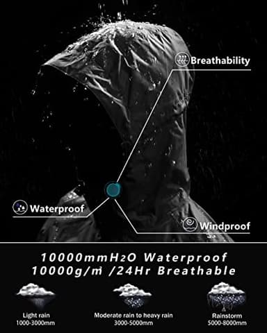 Outdoor Ventures Packable Rain Jacket Women Lightweight Waterproof Raincoat with Hood Cycling Bike Jacket Windbreaker - Image 3