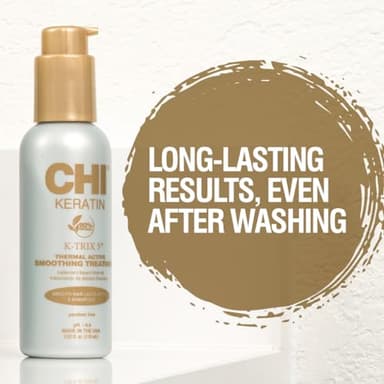CHI Keratin K-Trix 5 Smoothing Treatment, Hair Serum For Creating Smooth, Frizz-Free Styles That Last, Sulfate, Paraben, & Cruelty-Free, 3.92 Oz - Image 5