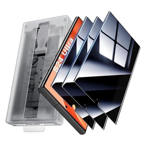 X-it for Samsung Galaxy S24 Ultra Privacy Screen Protector,6.8inch with [Auto-Dust Removal] 9H+ Tempered Glass [10X Military Protection], Bubble Free, Case Friendly 3 Packs - Image 1