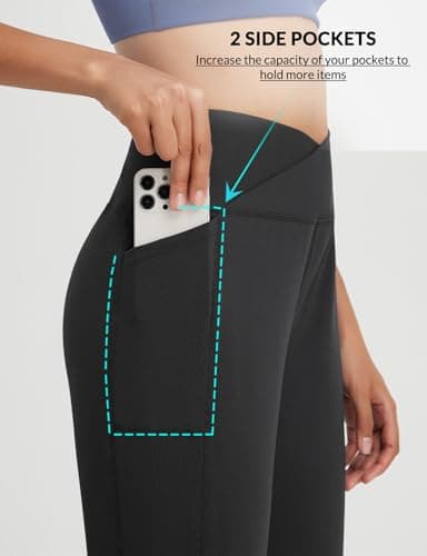 baleaf Women's Bermuda Long Shorts 14" Knee Length Capri Pants High Waisted Athletic Shorts with Pockets Summer Casual Black XS - Image 3