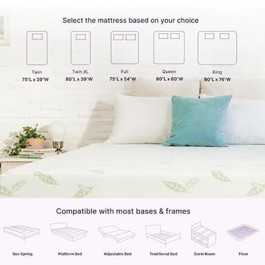 NapQueen Queen Size, 6 Inch Anula Green Tea Infused Memory Foam Mattress, Bed in a Box, CertiPUR-US Certified Mattress - Image 9
