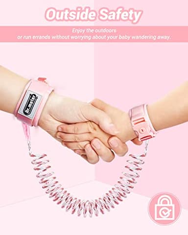 Dr.meter Anti Lost Wrist Link, 2 Pack Toddler Safety Leash with Key Lock, Reflective Child Walking Harness - Dual 8.2ft Length Pink & Green Kids Leash for Boys and Girls Outdoor Essencial - Image 7