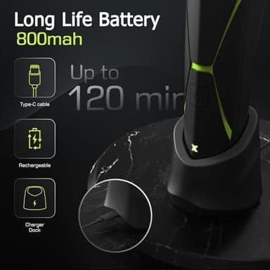 Electric Body Hair Trimmer for Men: Manscape Ball Trimmer Waterproof Pubic Hair Groomer Cordless Rechargeable Groin Shaver Replaceable Blade Wet/Dry Hygiene Razor Portable Body Grooming Travel - Image 4