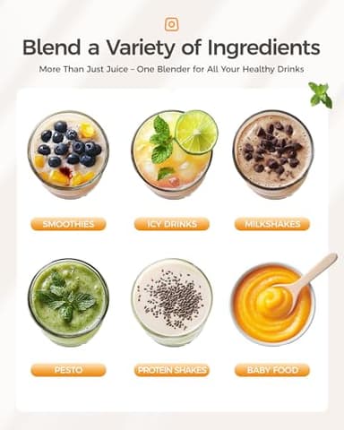 iCucina Smoothie Blender, Personal Blender for Shakes and Smoothies, 500W Pulse Technology Single Serve Blenders with 2 x 28oz Protable Cups for Ice Crush, Frozen Fruit Drinks - Image 8