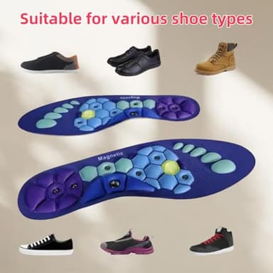 Magnetic Insoles for Enhancing Comfort and Support, Foot Massage Insoles with Acupressure, Pressure Point Insoles That Promote Blood Circulation (Blue, M/8-11) - Image 8
