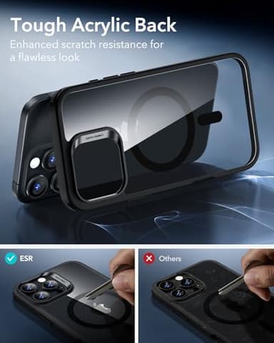 ESR for iPhone 16 Pro Max Case, Compatible with MagSafe, Shockproof Military-Grade Protection, Magnetic Phone Case for iPhone 16 Pro Max, Classic Hybrid Case (HaloLock), Clear Black - Image 8