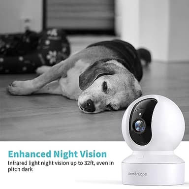 Pet Camera, 2K HD Dog Camera with Phone APP, 360° Pan/Tilt View Puppy Cam, One Click Call for Baby Monitor, MagivPix Night Vision,Motion Tracking Alarm with Cloud/Local SD,Home Indoor Security Cam - Image 6