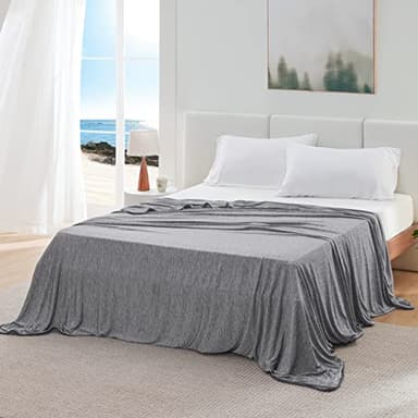 Bedsure Cooling Blanket for Hot Sleepers - Cold Blanket Queen Size for Sleeping, Ice Summer Cool Bedding with Rayon Derived from Bamboo, Lightweight Arc-Chill Thin Room Bed Cooling Essentials, 90x90 - Image 8