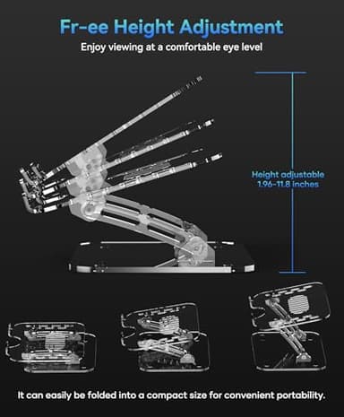Lpoake Adjustable Foldable Laptop Stand, Portable Ergonomic Computer Stand for Laptop, Compatible with 10 to 15.6 Inches Notebook Computers - Image 3