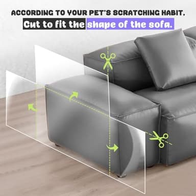 JINVOGREEN Cat Scratch Furniture Protector, 196.8" x 11.8" Couch Protector from Cat Claws, Thickened Transparent Self-Adhesive Furniture Protectors for Couch Protection from Cat Scratching - Image 6