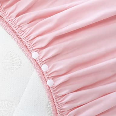 Crib Skirt Pleated Dust Ruffle Pink Nursery Room Decor for Girls Boys Crib Toddler Bedding 14" Drop fit Standard Crib Toddler Bed Skirts Machine Washable - Image 2