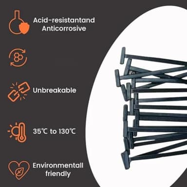150PCS Nylon Universal Cable Tie Buckle,Plastic Cable Ties Tool, Heavy Duty Self-Locking Zip Ties Holder with Pin & Button Design,UV Resistant Black Zipties for Car Daily Auto Fixing (50PCS) - Image 4